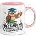 Abschluss Tasse Geschenkidee Lizenz Klugscheißen Absolvent Rosa Trendation