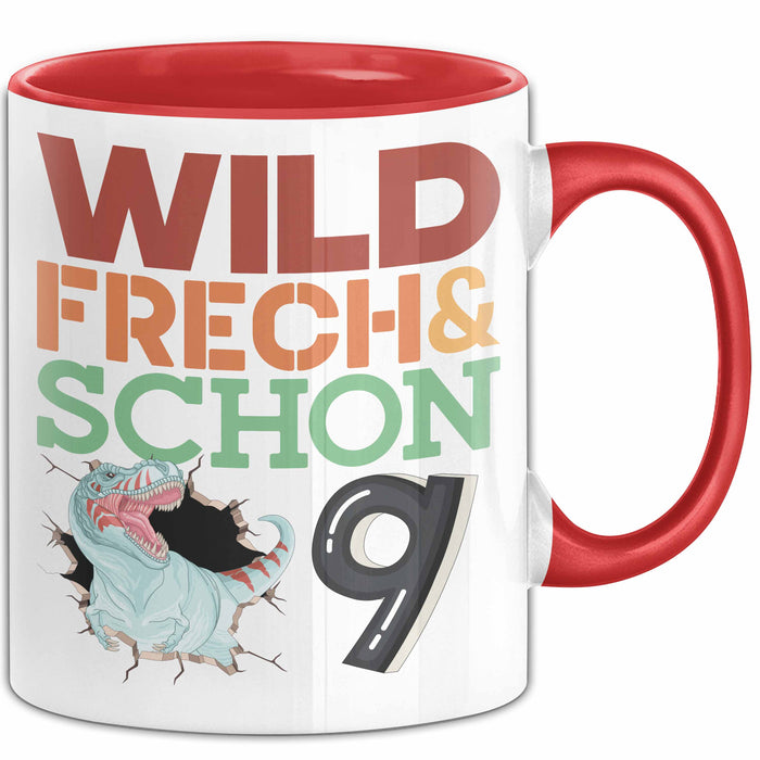 9. Geburtstag Geschenk Tasse Becher Wild Frech Und Schon 9 Rot Trendation