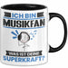 Musikfan Tasse Geschenk für Musikfan Geburtstag Lustiger Spruch Kaffee-Becher Was Ist Deine Superkraft Schwarz Trendation