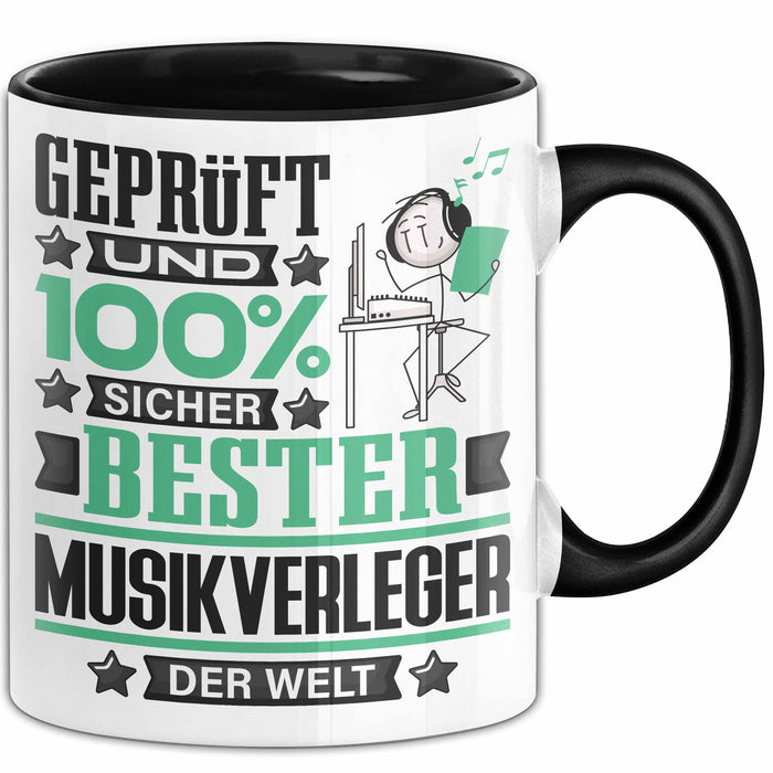 Musikverleger Geschenk Lustiger Spruch für Musikverleger Geschenkidee Bester Musikverleger Der Welt Schwarz Trendation
