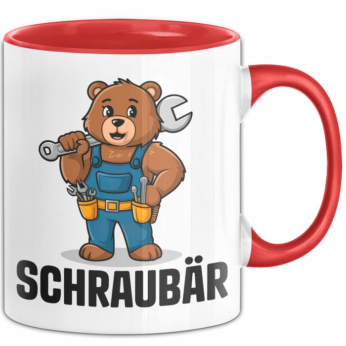 Auto Kfz Mechaniker Tasse Geschenk Lustige Geschenkidee Spruch Schraubar Rot Trendation