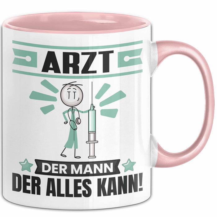 Arzt Tasse Geschenk für Arzt Der Mann Der Alles Kann Geschenkidee zum Geburtstag Rosa Trendation