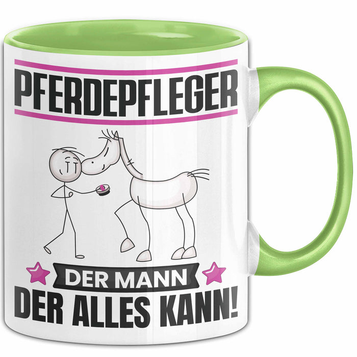 Pferdepfleger Tasse Geschenk für Pferdepfleger Der Mann Der Alles Kann Geschenkidee zum Geburtstag Grün Trendation