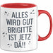 Brigitte Tasse Geschenk Alles Ist Gut Brigitte Ist Jetz Da Geschenkidee Becher mit Name Rot Trendation