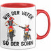 Vater Sohn Tasse Geschenk Lustige Geschenkidee Spruch Dirt-Bike Biker Rot Trendation