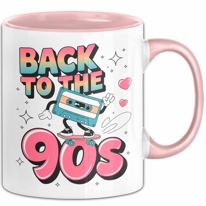 Vintage Retro Musik Tasse Geschenk Zurück in die 90er Geschenkidee Lustig Rosa Trendation