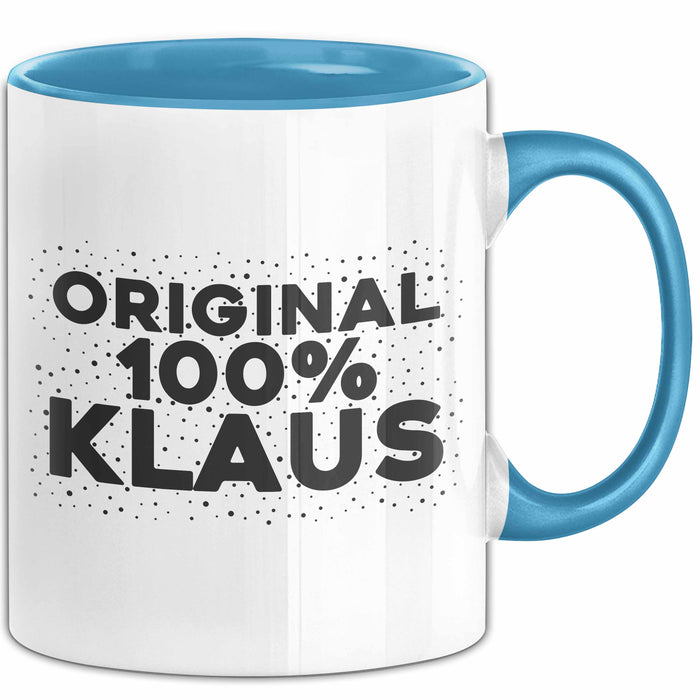 Klaus Tasse Original 100% Klaus Geschenk Blau Trendation