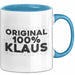 Klaus Tasse Original 100% Klaus Geschenk Blau Trendation