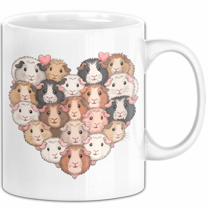 Meerschweinchen Herz Tierliebhaber Tasse Geschenk Lustige Geschenkidee Spruch Weiß Trendation
