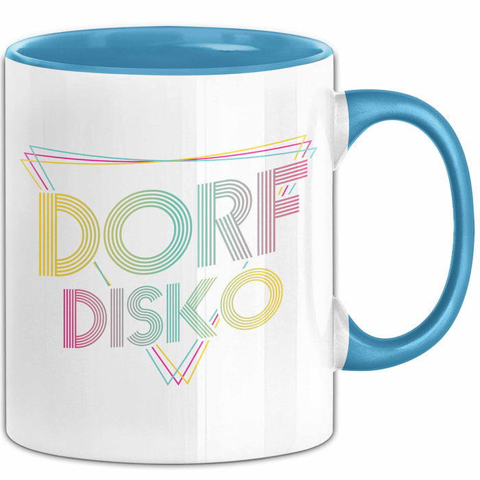 Dorfdisko Tasse Geschenk Dorf Kleinstadt Disko Blau Trendation
