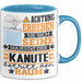 Kanute Geschenk Tasse Lustiger Spruch Erheben Sie Sich Der Kanute Betritt den Raum Blau Trendation