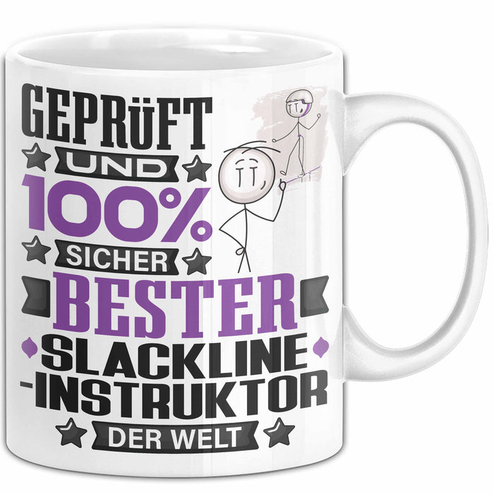Slackline-Instruktor Geschenk Lustiger Spruch für Slackline-Instruktor Geschenkidee Bester Slackline-Instruktor Der Welt Weiß Trendation