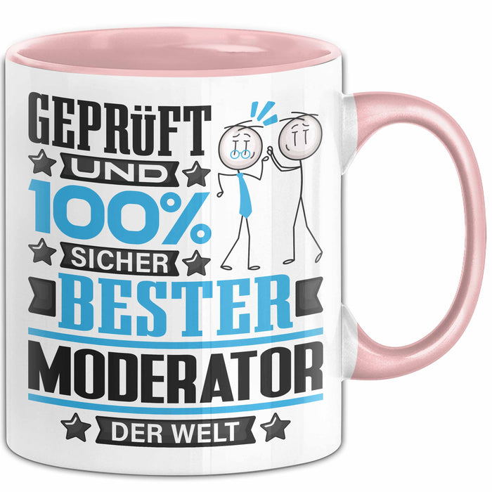 Moderator Geschenk Lustiger Spruch für Moderator Geschenkidee Bester Moderator Der Welt Rosa Trendation