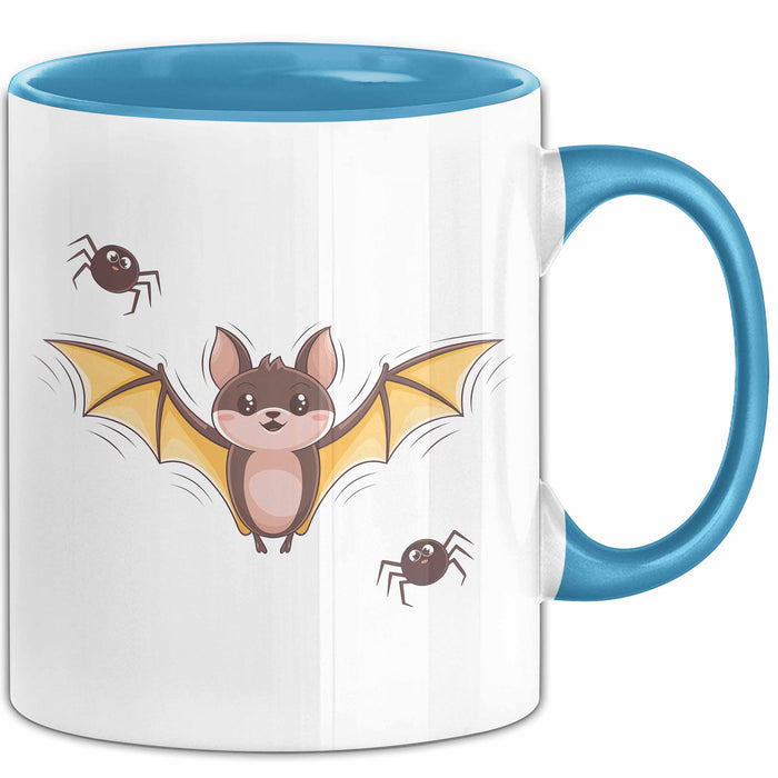 Vampir Fledermaus Halloween Feier Tasse Geschenk Lustige Geschenkidee Spruch Blau Trendation
