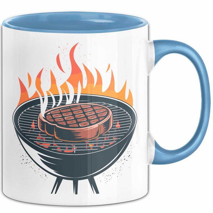 BBQ Fan Tasse Geschenkidee für Grill Enthusiasten Blau Trendation