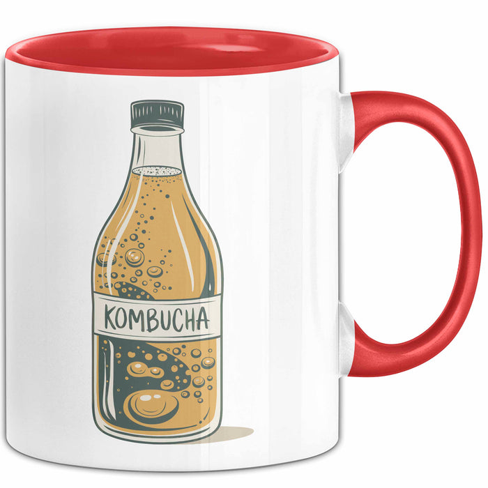 Kombucha Trinker Tasse Geschenkidee Darmgesundheit Liebhaber Rot Trendation