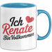 Renate Tasse Geschenk Ich Bin Vollkommen Renate Geschenkidee Geburtstag Blau Trendation