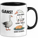 Gans Tier Gänse Bauer Tasse Becher Geschenk Lustige Geschenkidee Spruch Gänsearten Schwarz Trendation