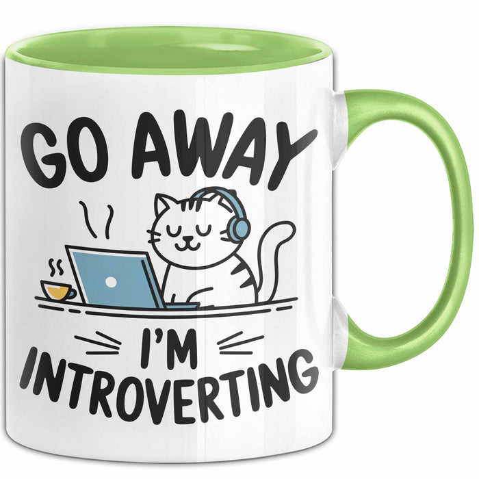 Introvert Tasse Geschenk Go Away I'm Introverting Geschenkidee Geburtstag Introvertierte