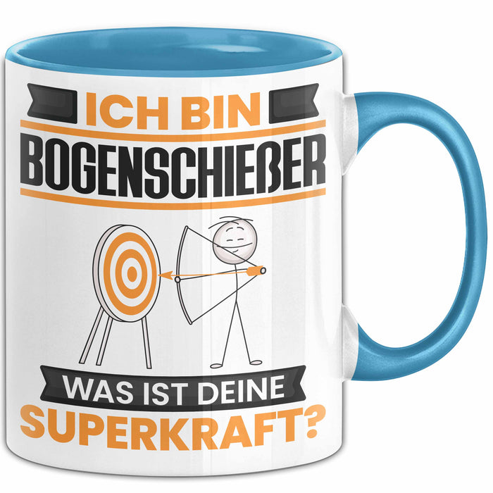 Bogenschießer Tasse Geschenk für Bogenschießer Geburtstag Lustiger Spruch Kaffee-Becher Was Ist Deine Superkraft Trendation