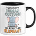 Elefant Tier Tasse Geschenk Lustige Geschenkidee Spruch Das Ist Mein Mensch Kostüm Ich Bin Eigentlich Ein Elefant Schwarz Trendation