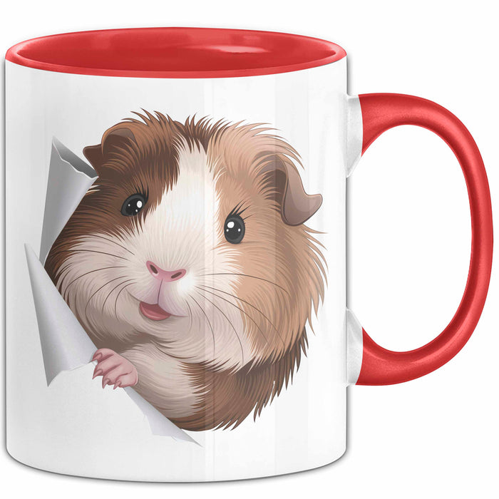 Meerschweinchen Tier Tasse Geschenk Lustige Geschenkidee Rot Trendation