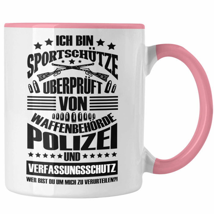 Lustige Schießen-Tasse für Sportschützen Geschenk Ich Bin Sportschütze Rosa Trendation