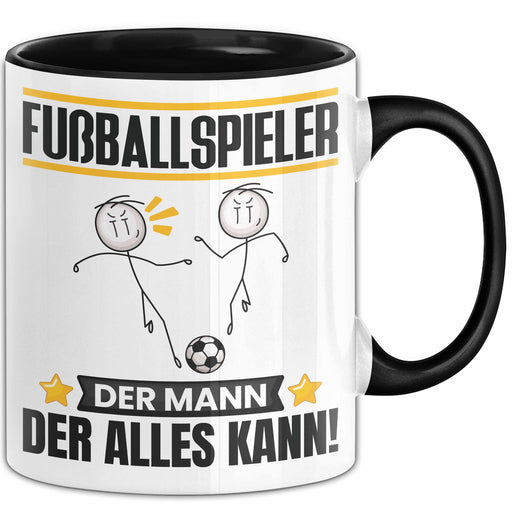 Fußballspieler Tasse Geschenk für Fußballspieler Der Mann Der Alles Kann Geschenkidee zum Geburtstag Schwarz Trendation