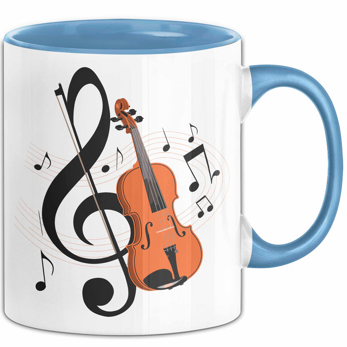Geiger Tasse Geschenkidee für Liebhaber von Streichmusik Blau Trendation