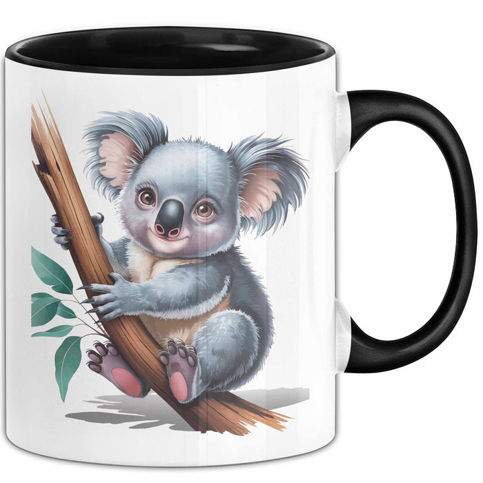 Koala Tierliebhaber Tasse Geschenk Lustige Geschenkidee Spruch Schwarz Trendation