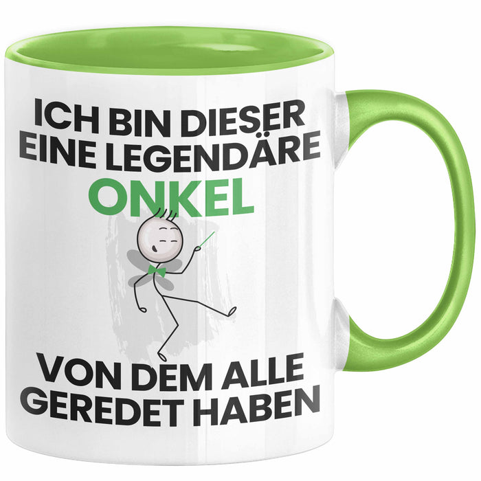 Onkel Geschenk Tasse Lustige Geschenkidee Geburtstag für Onkel Ich Bin Dieser Legendäre Onkel Von Dem Alle Geredet Haben Kaffee-Becher Grün Trendation