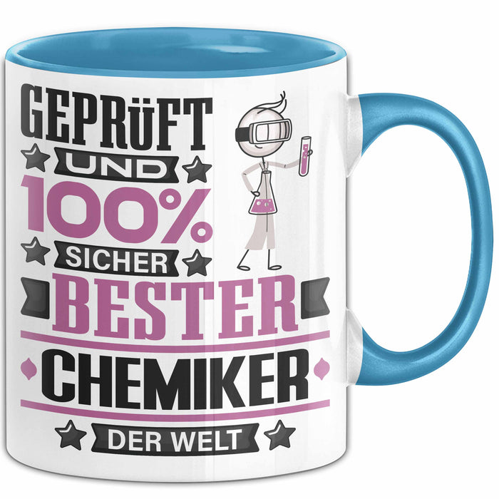 Chemiker Geschenk Lustiger Spruch für Chemiker Geschenkidee Bester Chemiker Der Welt Blau Trendation