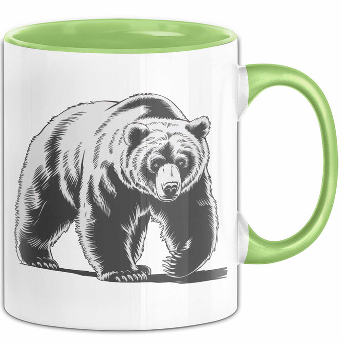 Bär Tierliebhaber Tasse Geschenk Lustige Geschenkidee Spruch Grün Trendation