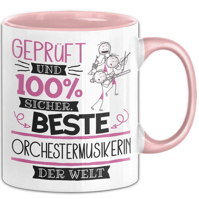 Beste Orchestermusikerin Der Welt Tasse Geschenk für Eine Orchestermusikerin Geprüft Und Sicher Geschenkidee Geburtstag Weihnachten Rosa Trendation