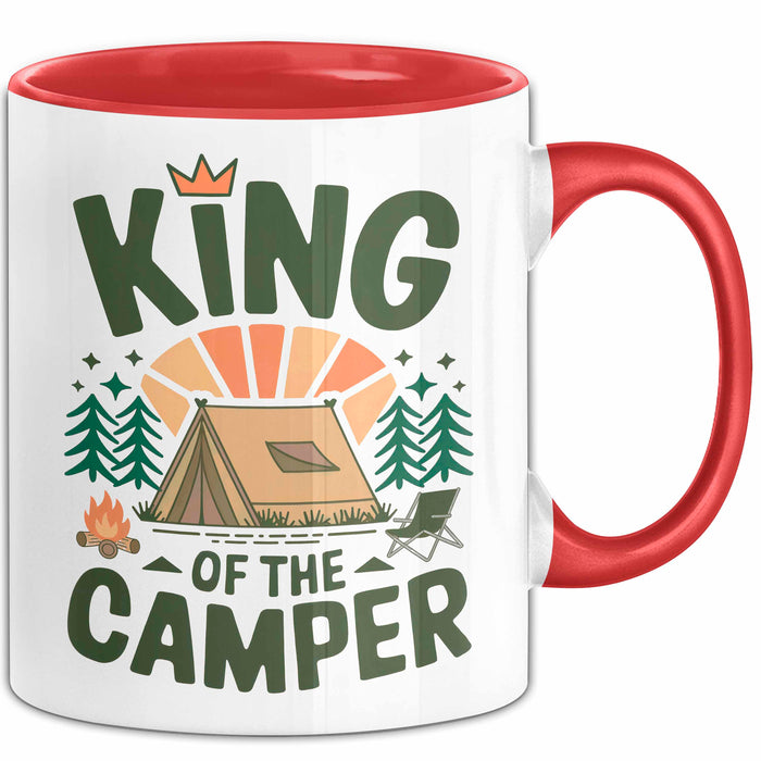 Camper Camping Tasse Geschenk Lustige Geschenkidee Spruch Kinf OF The Camper Rot Trendation