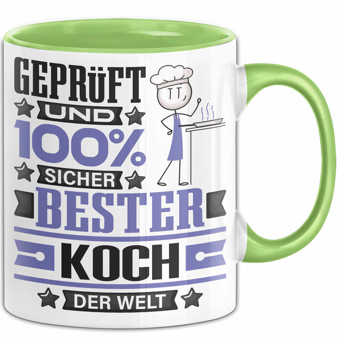 Koch Geschenk Lustiger Spruch für Koch Geschenkidee Bester Koch Der Welt Grün Trendation