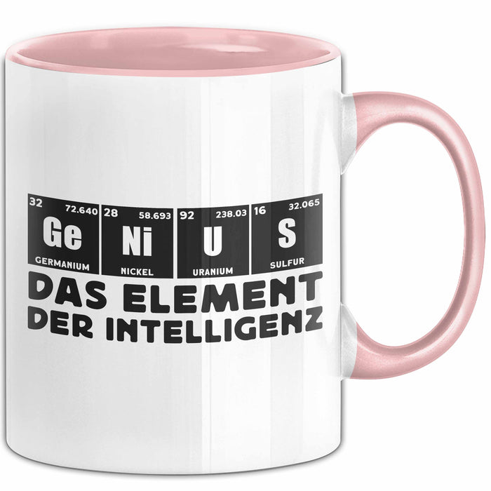 Chemiker Tasse Geschenk Für Chemie-Studenten Genius Das Element Der Inztelligenz Kaffee-Becher Rosa Trendation