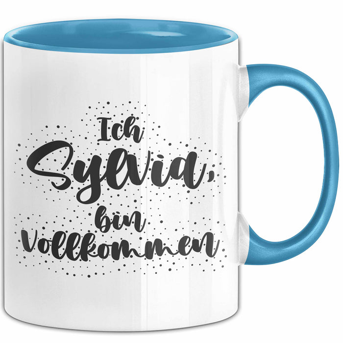 Sylvia Tasse Ich Sylvia, Bin Vollkommen Geschenk Blau Trendation