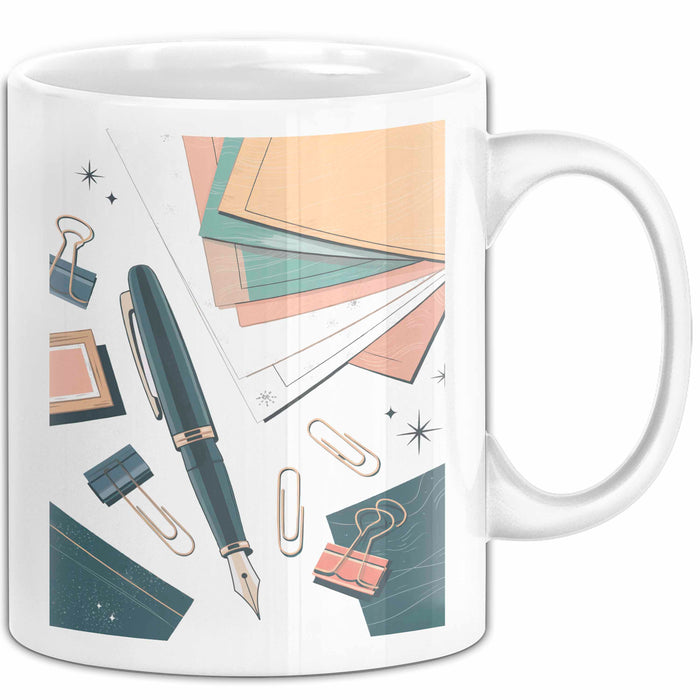 Schreibwaren Nerd Tasse Geschenk Lustige Geschenkidee Spruch Für Papier Liebhaber Weiß Trendation