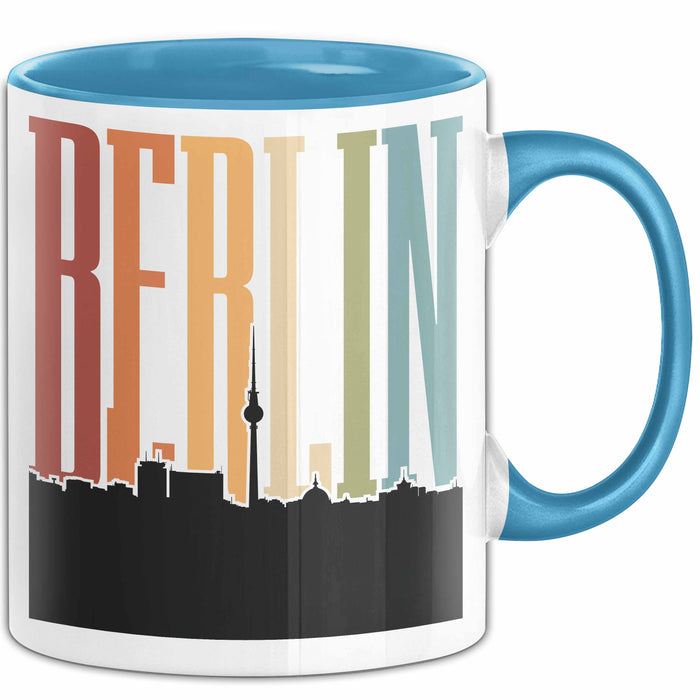 Berlin Tasse Geschenk Horizont Hauptstadt Stadt Spruch Geschenkidee Blau Trendation