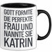 Katrin Tasse Geschenk Gott Formte Die Perfekte Frau Katrin Geschenkidee Schwarz Trendation
