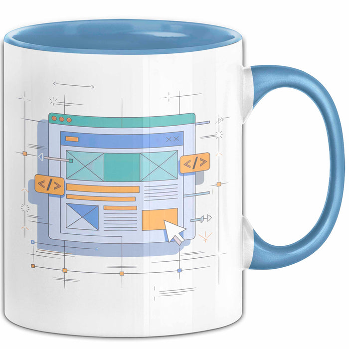 Web Entwickler Tasse Geschenk Lustige Geschenkidee Spruch Für Code Erbauer Blau Trendation