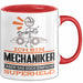 Mechaniker Geschenk Tasse Ich Bin Mechaniker Aber Sag Doch Einfach Superheld Lustige Geschenkdiee für Mechaniker Kaffee-Becher Rot Trendation