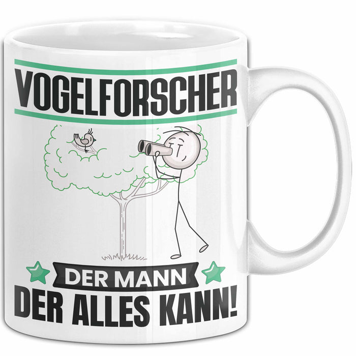 Vogelforscher Tasse Geschenk für Vogelforscher Der Mann Der Alles Kann Geschenkidee zum Geburtstag Weiß Trendation