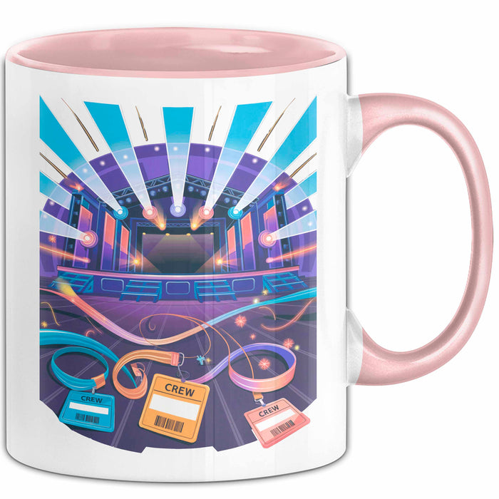 Festival Crew Tasse Geschenk Lustige Geschenkidee Spruch Für Live Event Teams Rosa Trendation