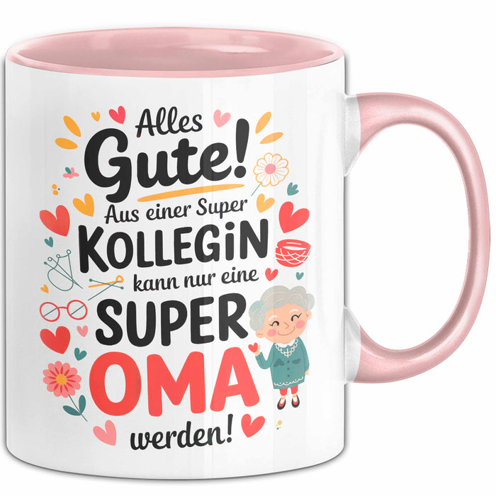 Oma Tasse Geschenkidee Beste Kollegin Oma Geschenk Rosa Trendation