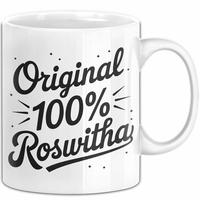 Roswitha Tasse Geschenk Original 100% Roswitha Geschenkidee Geburtstag Weiß Trendation