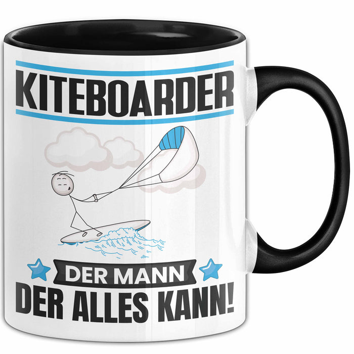 Kiteboarder Tasse Geschenk für Kiteboarder Der Mann Der Alles Kann Geschenkidee zum Geburtstag Schwarz Trendation