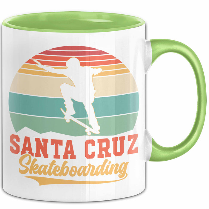 Skateboard Skater Fans Bzw Skateboard Tasse Becher Geschenk Mädchen Jungs Santa Cruz Grün Trendation