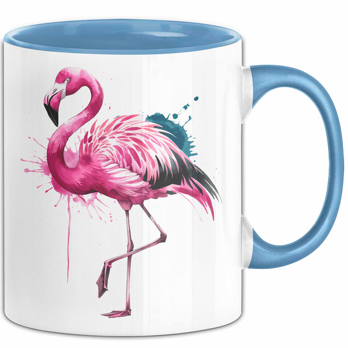 Flamingo Tier Tasse Geschenk Lustige Geschenkidee Spruch Blau Trendation